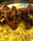 Chicken tikka mandi arabian recepi with saffron rice