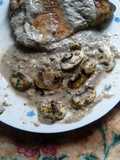 Pesce spada con crema di champignon