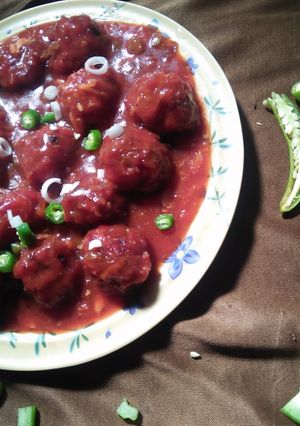 A picture of Veg Manchurian.