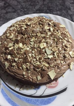 A picture of Eggless chocolate cake.
