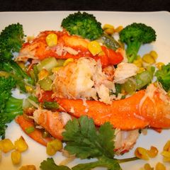 Lobster with roasted corn salad A picture of Lobster with roasted corn salad.