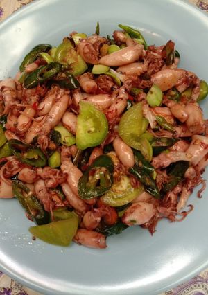 Foto resep Cumi asin cabe hijau pete