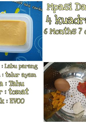 Foto resep Mpasi David 6 months 7 days 4 kuadran (labu telor)