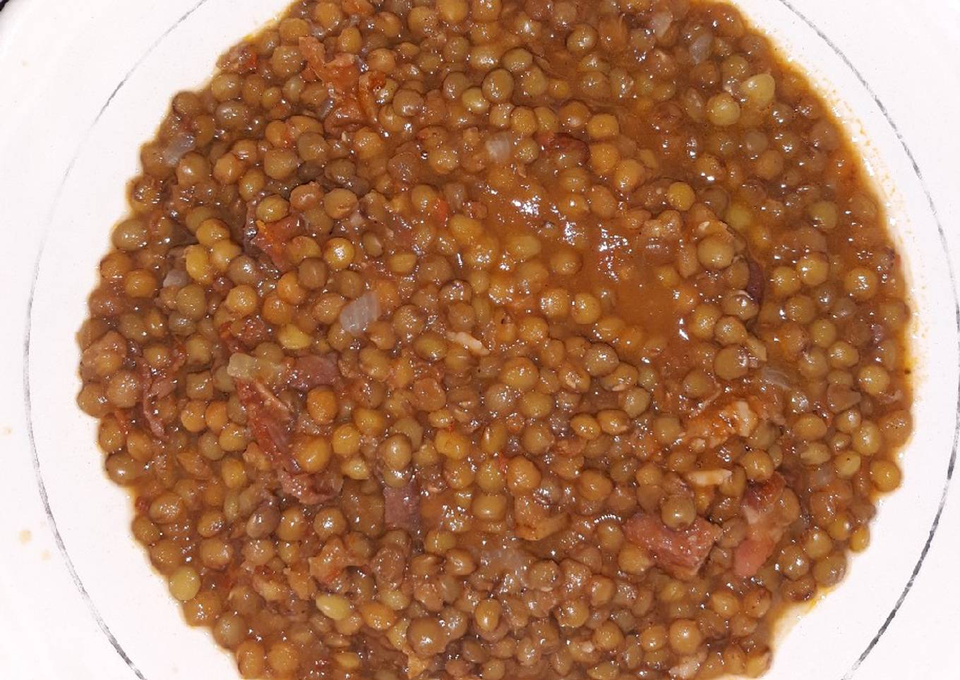 Lentejas con tocino