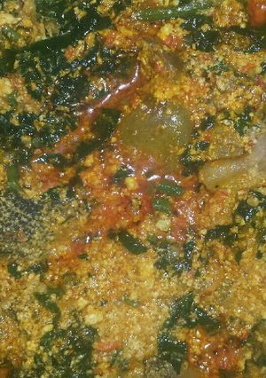 A picture of Peppery egusi soup.