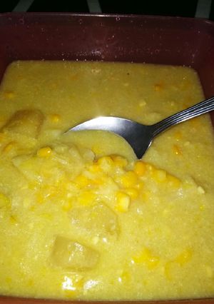 Foto resep Bubur jagung + duren