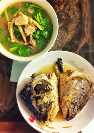 รูปของ หัวปลาแซลมอลต้มเผือกแบบง่าย(Slow cooker)