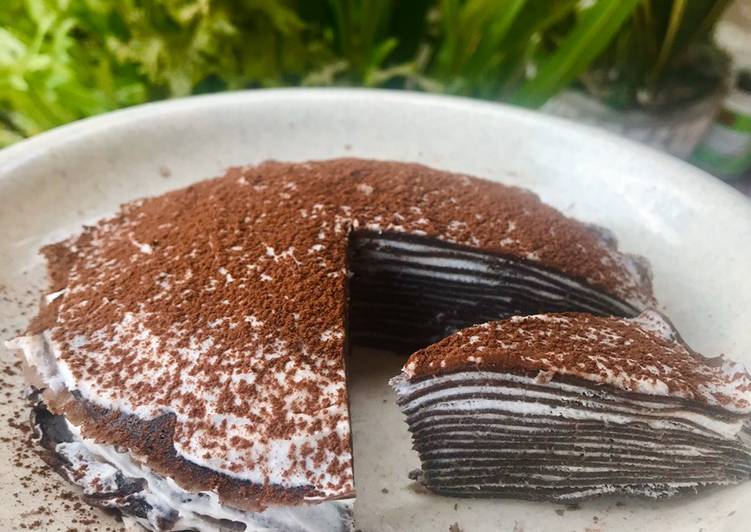 Resep Mille Crepes Dark Choco Cream Cheese yang Lezat