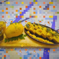 A picture of Mango grilled dhokla.