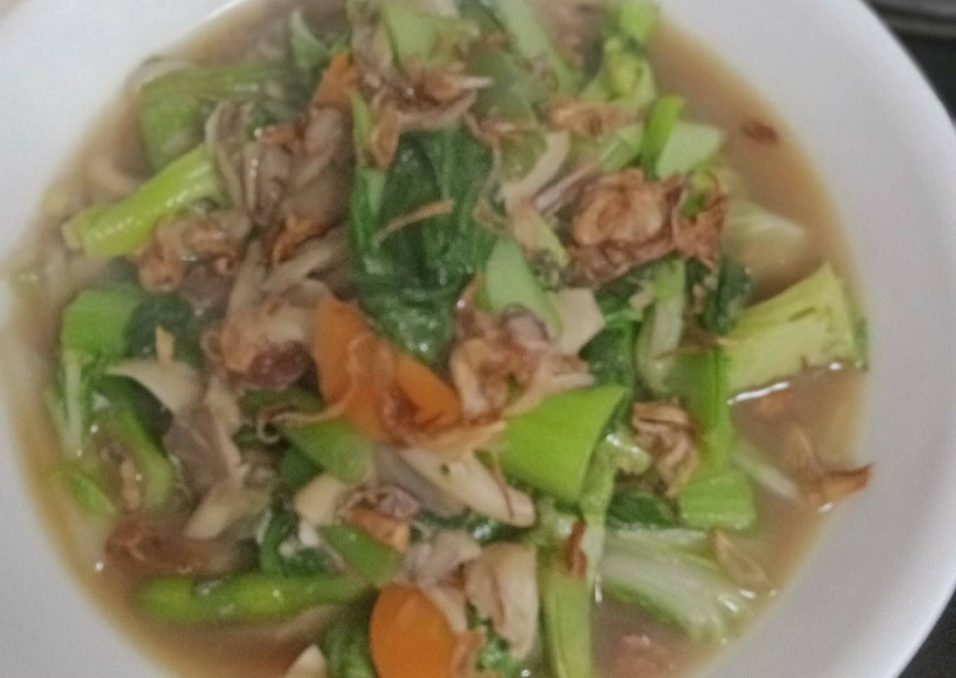 Capcay sayur dengan oyster mashrum
