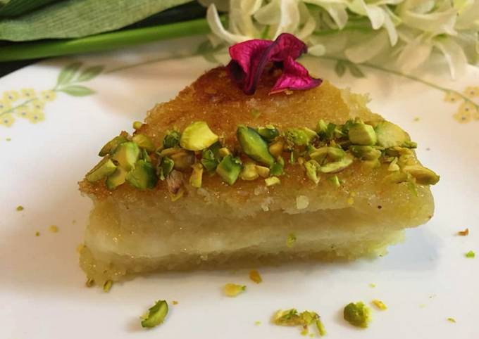 Steps to Prepare Favorite Creamy Turkish Basbousa Cake