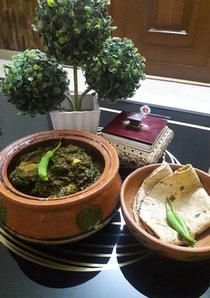 A picture of Palak(spinach) chicken.