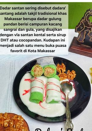 Foto resep Dadar Santang Khas Makassar (Dadara' Santang) filling kacang walnut