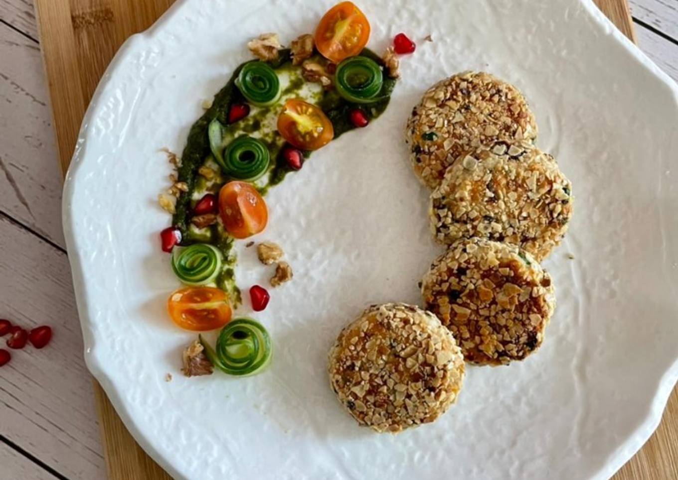 Walnut and malai paneer papad kebab