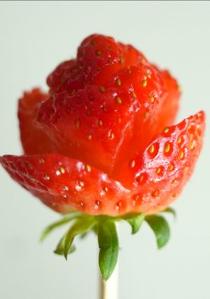 A picture of Let’s make a Strawberry Rose for White Day 🍓🌹.