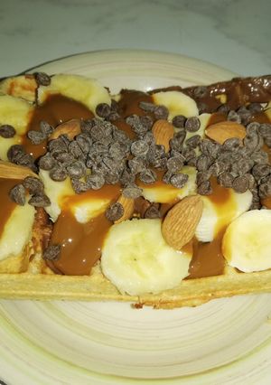 Una foto de Waffles de avena