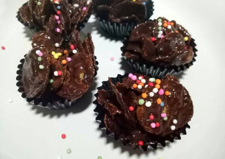 Bagaimana Membuat Chocolate cornflakes - coklat emping jagung, Enak