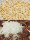 Spaghetti Fritos en aceite con ajo y cayena con queso Havarti