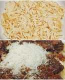 Spaghetti Fritos en aceite con ajo y cayena con queso Havarti