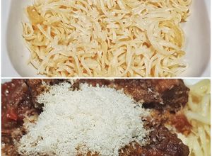 Foto principal de Spaghetti Fritos en aceite con ajo y cayena con queso Havarti