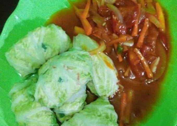 Resep Steam Sawi Isi Udang Tahu Saos Asam Manis Oleh Harlisa Dapur Pitom Cookpad 