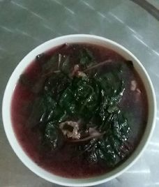 canh rau dền đỏ thịt bò