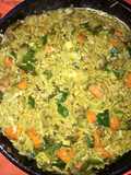Revuelto de verduras y riso de espinaca