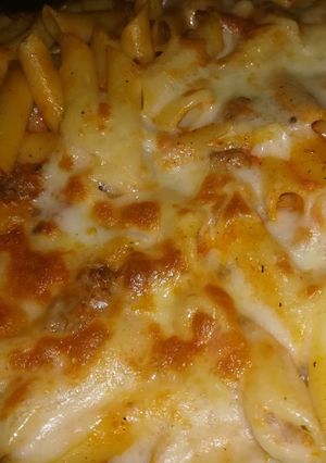 صورة لوصفة باستا بالصوص الوردي والجبنه