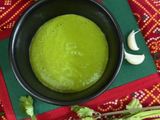 Green Garlic Chutney/ Hare Lahsun Patta Ki Chutney/ Green Garlic Coriander Chutney