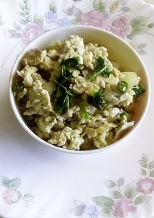 A picture of Egg onion stir fry.