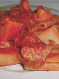 Paccheri con Vitello, Patate e Concentrato di Pomodoro