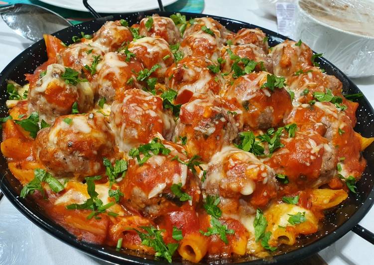 Resep Bake pasta meatball gampang anti gagal yang Sempurna