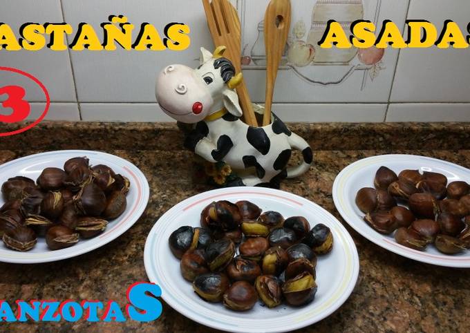 Castañas Asadas (al Horno, En Una Sartén Y Al Microondas) Receta De ...