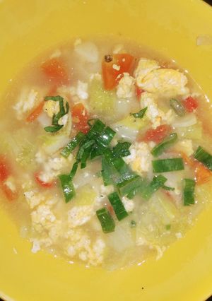Foto resep Sup Tomat Telur + Sawi (DEBM)