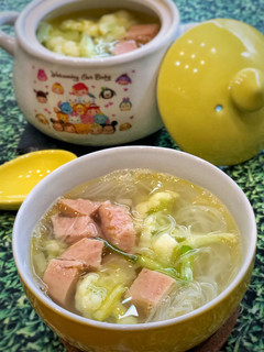 Foto resep Luncheon Meat Soup (merk "Ma Ling"-non halal) ala Tiger Kitchen