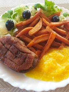 Sült kacsa-, és libamell narancsmártással és édesburgonyával #gluténmentes#tejmentes recept fotója