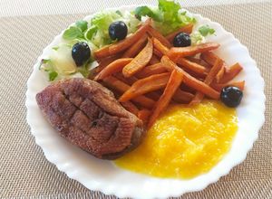 Sült kacsa-, és libamell narancsmártással és édesburgonyával #gluténmentes#tejmentes recept fotója