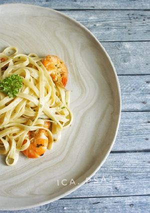 Foto resep Fettucine aglio olio dengan kearifan lokal 😁