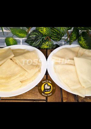 A picture of Homemade Spring Roll Sheets Wraps In Two Ways With Dough And With Batter.