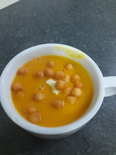 A picture of Pumpkin and carrot soup.