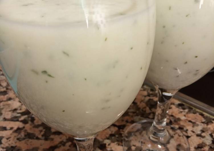 Sorbete de melón, lima y hierbabuena