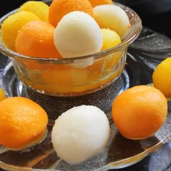 A picture of Tri-colour Rasgulla 😋.