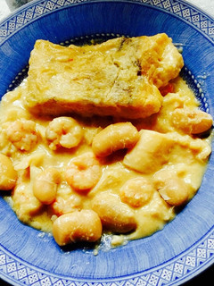 Una foto de Pescado con judión de la granja