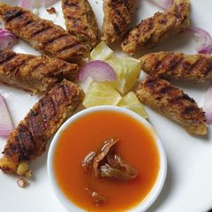 A picture of Chickpea Potato Seekh Kebab.