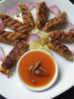 A picture of Chickpea Potato Seekh Kebab.