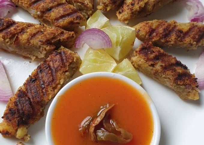 Steps to Prepare Homemade Chickpea Potato Seekh Kebab