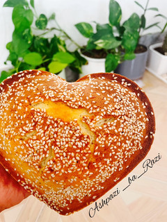 عکسی از دستور کیک قلبی کنجدی(روز مادر)