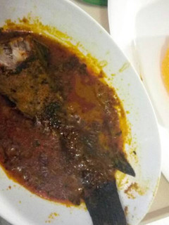 A picture of Banga soup with starch.