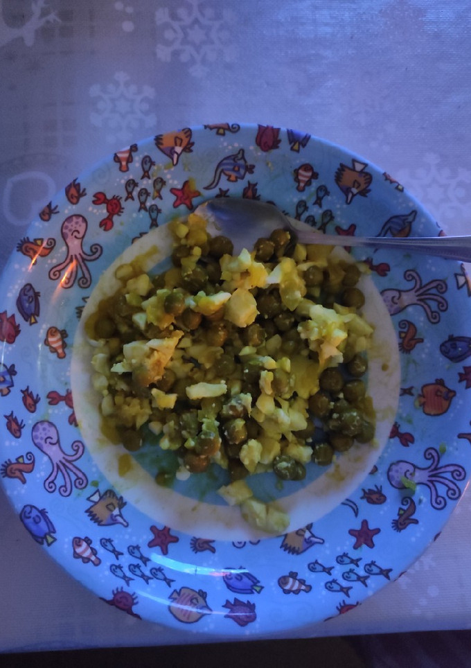 Una foto de Base para cena infantil de guisantes