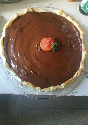 Une photo de Tarte fraise-chocolat